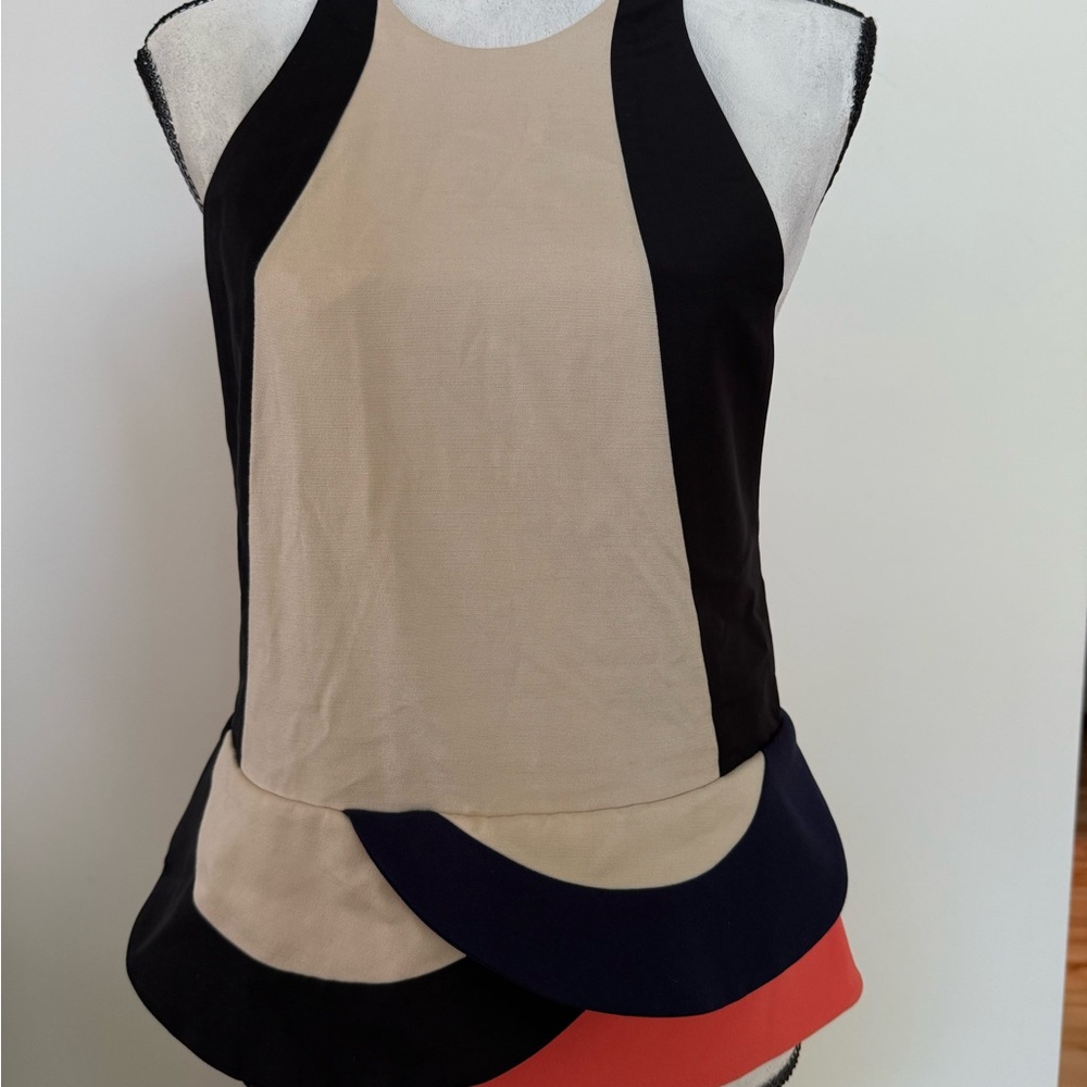 Diane Von Furstenberg Black and Beige Tank Top - Picture 5 of 7